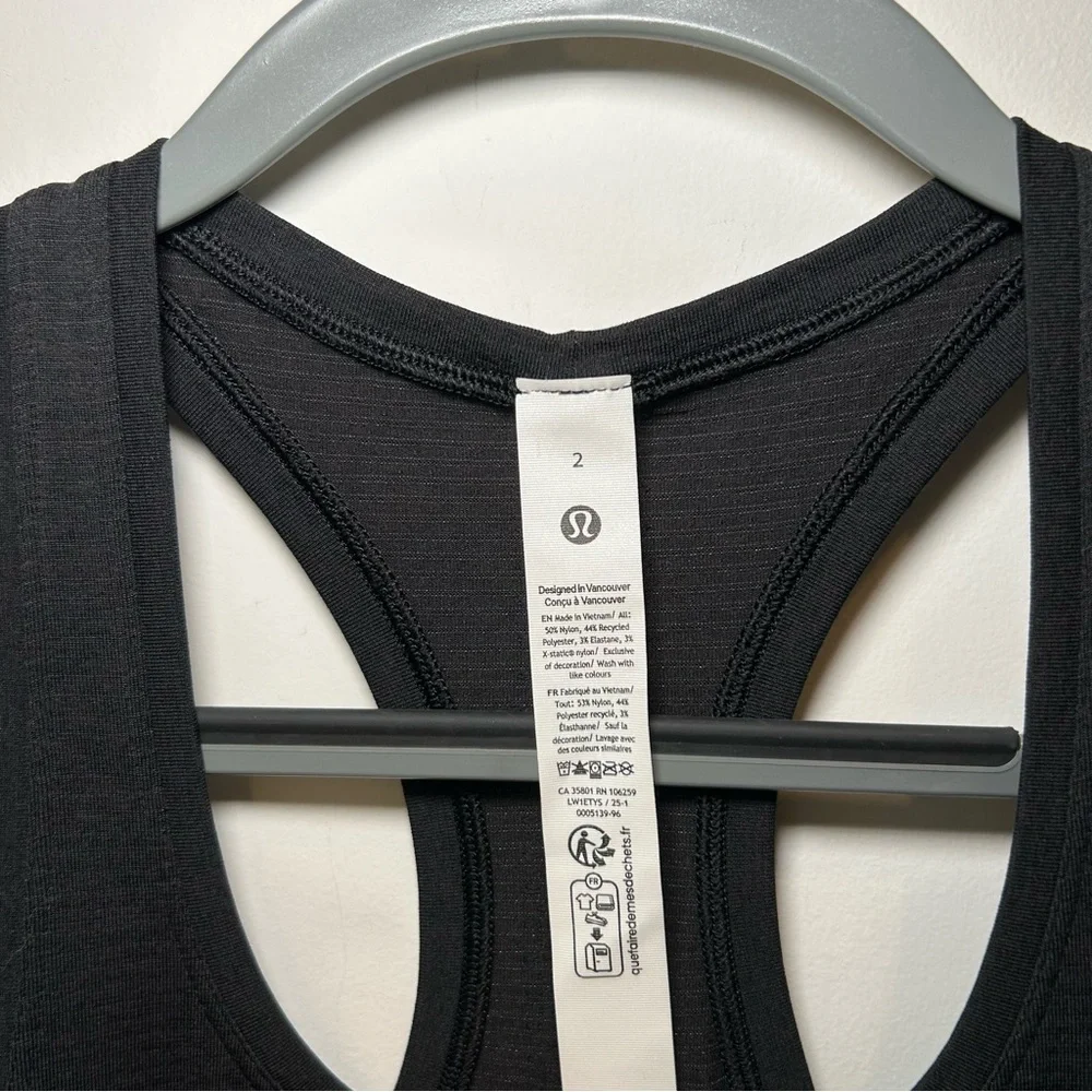 Lululemon Swiftly Tech Racerback Tank Top 2.0 *Hip Length Black Size 2 - Picture 5 of 7